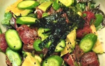 Quinoa Ahi Tuna Bowl with Miso Dressing