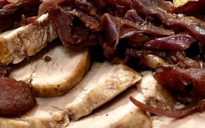 Pork Chops W/ Balsamic Cabbage and Apples