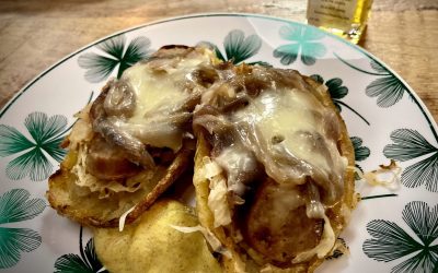 Potato Skins with Bratwurst & Sauerkraut