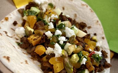 Chorizo Taco W/ Apples & Apricot Chimichurri