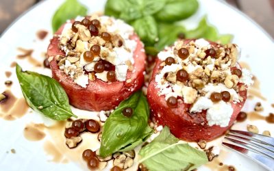 Watermelon Goat Cheese Balsamic Rounds