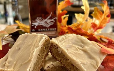 Cinnamon Vanilla Maple Blondies with Glaze