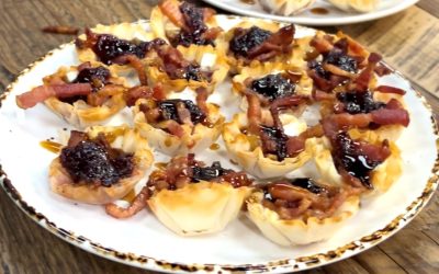 Bacon Brie Bites W/ Raspberry & Maple Drizzle