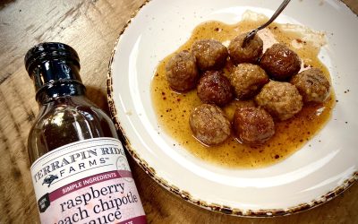 Crockpot Meatballs W Raspberry Peach Chipotle