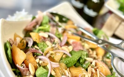 Peach Prosciutto Arugula Salad