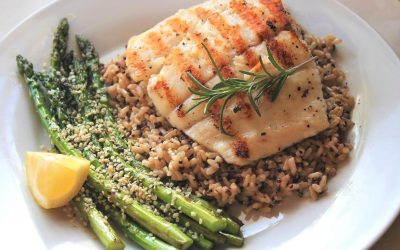 Olive Wood Smoked Halibut with Mushroom Rice