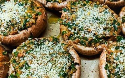 Garlic Stuffed Mushrooms Caps Florentine